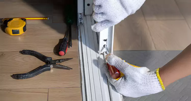 Backyard Sliding Door Track Repair in DeBary, FL